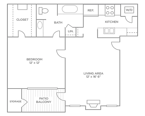 Floor plan One Bedroom Luxury Terrace - Newly Renovated
