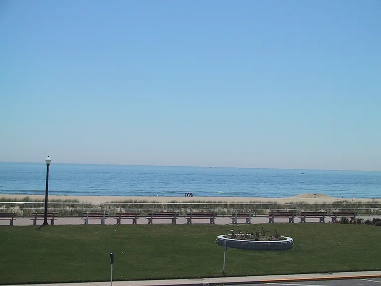 View of the boardwalk and beach from the porch