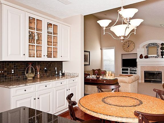 Breakfast area with cabinets
