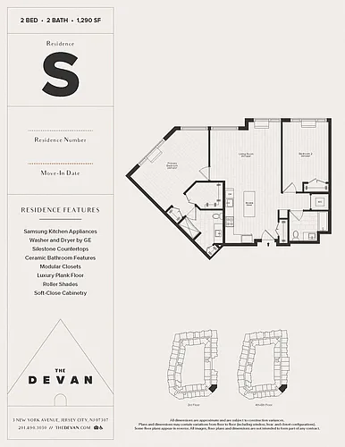 Floor plan 2 Bed 2 Bath S