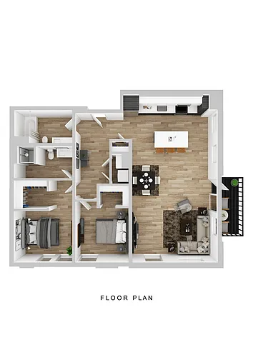 Floor plan Broadrock - 2 Bed C3 Medium Balcony