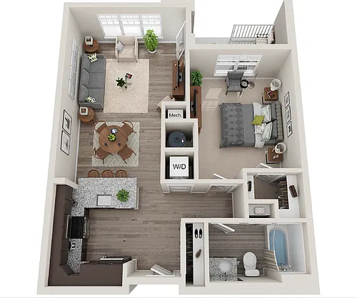 Floor plan Type A - One Bedroom