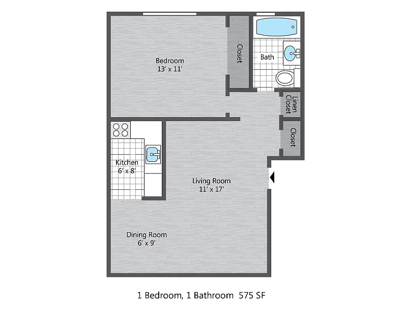 Floor plan 1BR/1BA