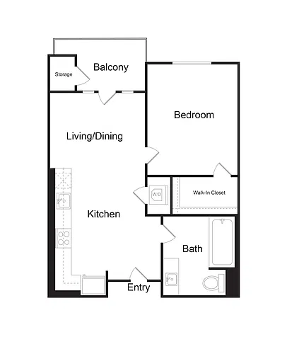 Floor plan 1x1Ac