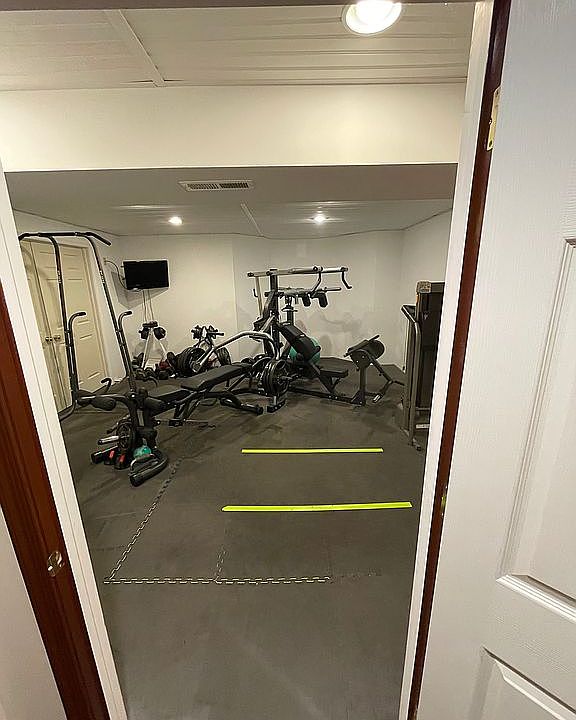 Home gym in basement!