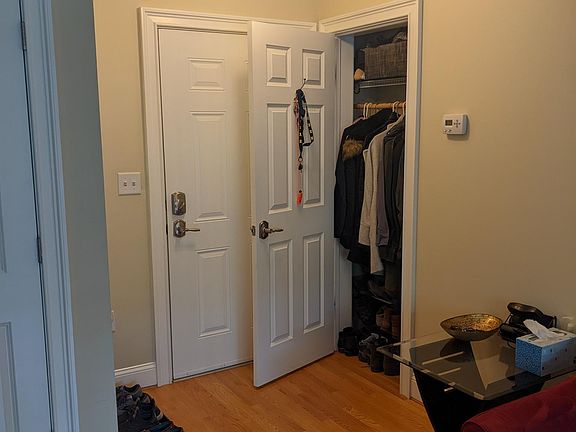 The front door and closet