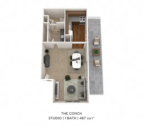 Floor plan Studio - 467 sqft