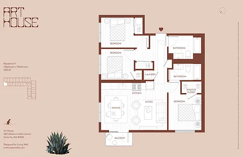 Floor plan 3 Bedrooms, 2 Bathrooms F1