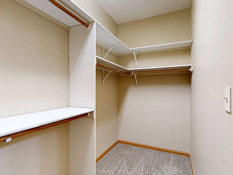 The Raven's primary closet is ultra-spacious.