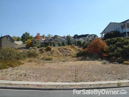 Lot looking towards the East : Land slope will allow a walk out basement onto nealy flat ground.