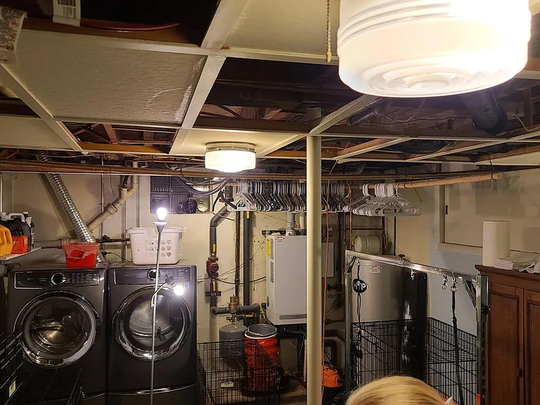 Basement, Washer and dryer to be replaced with new.