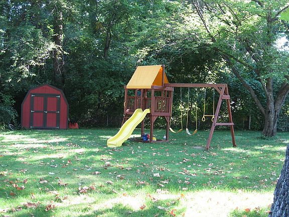 large, fenced back yard