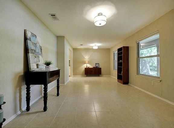 You are greeted by formal areas of of the entry.