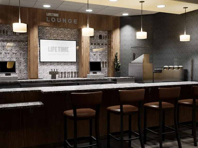 Meet up with friends at the lounge within Life Time athletic resort