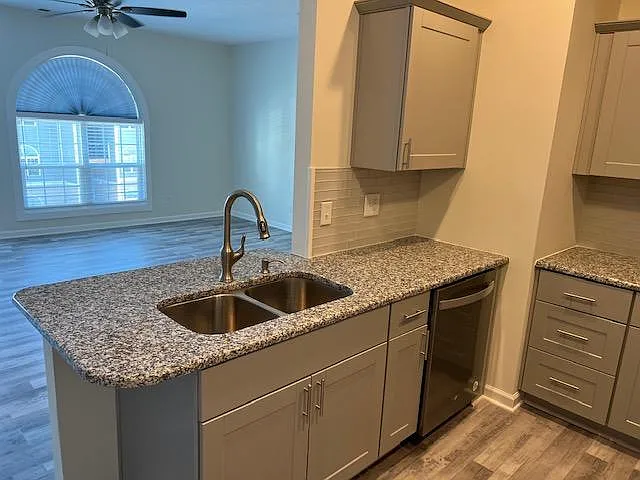 Granite Counter Top with Dishwasher on one side