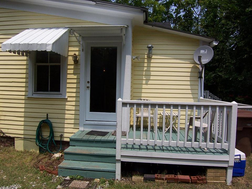 Entry door and sitting deck