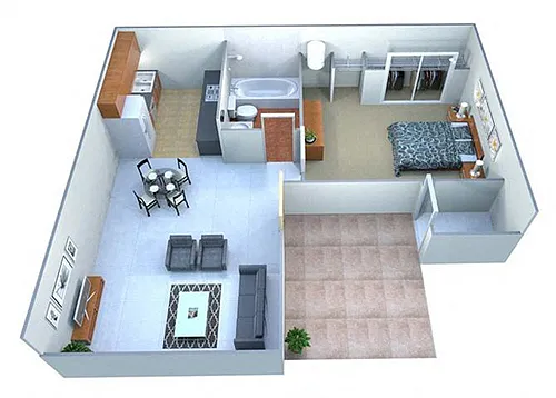 Floor plan One Bedroom Phase I