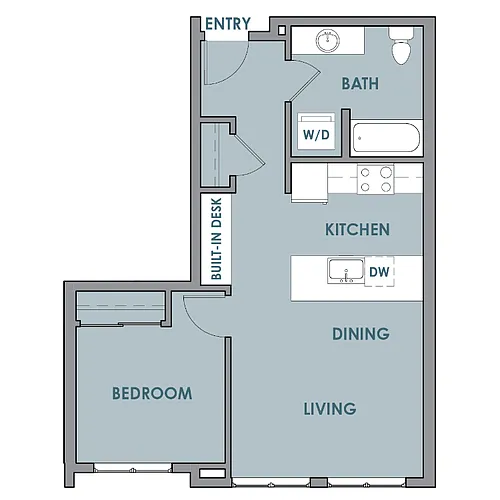 Floor plan 1 Bedroom 1 Bath