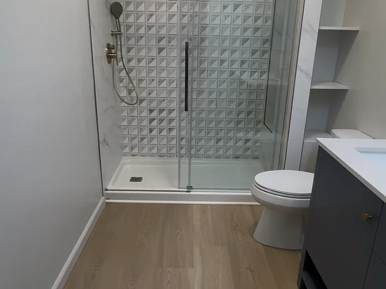 New Completely renovated bathroom. Gorgeous Marble.