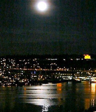 Moon Over Lake Union