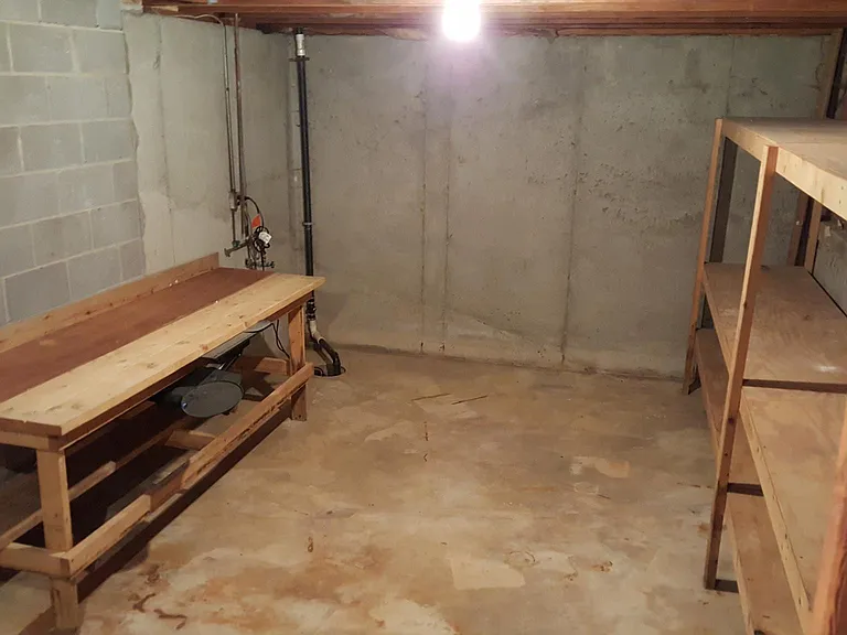 Unfinished basement provides plenty of extra storage