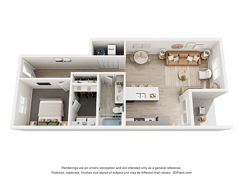 Floor plan Lower Level- 1 Bedroom 1 Bathroom