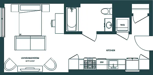 Floor plan Studio ADA-A1.1