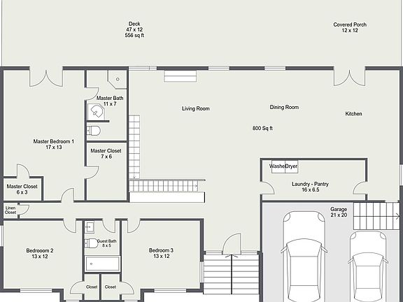 Blueprint of the main floor. Pictures of the main floor follow.