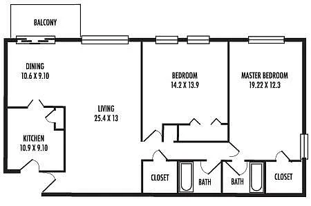 Floor plan 2Bedroom 2Bathroom
