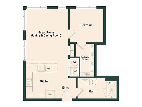 Floor plan 1B-5