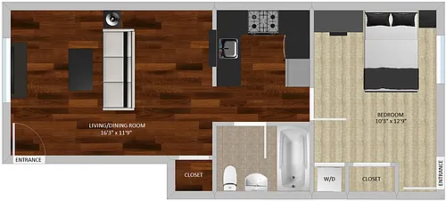 Floor plan North Star One Bedroom