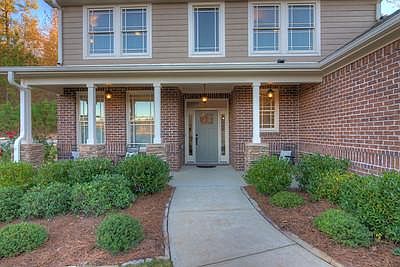 Covered Front Porch with Stone Detail