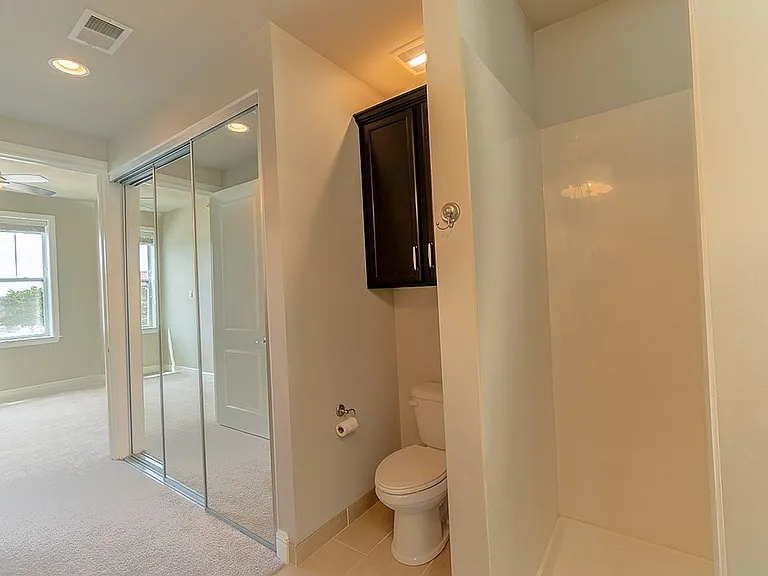 Bathroom with Cultured Marble Walk-in Shower