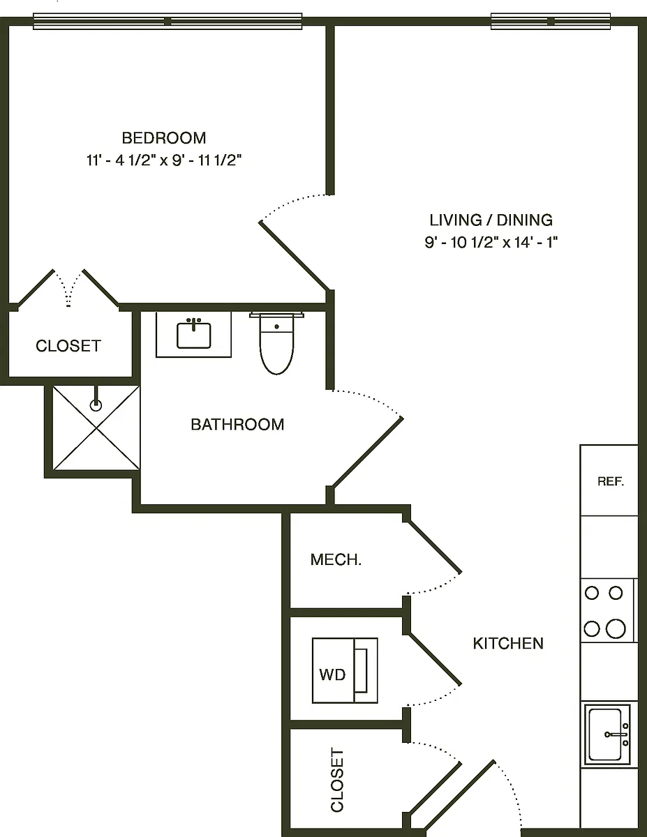 Floor plan One Bedroom A