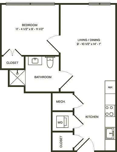 Floor plan One Bedroom A