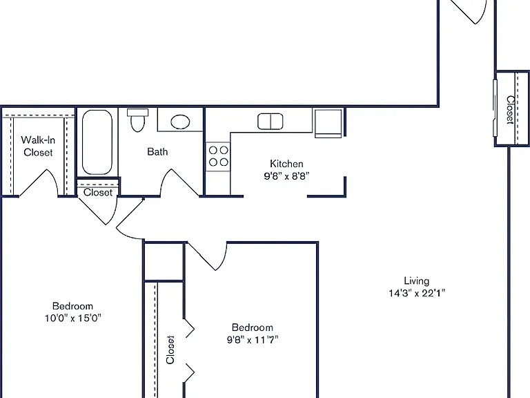 Phase I, Floorplan D, 2 Bedroom, 1 Bath - 854sqft - NP Phase I, Floorplan D, 2 Bedroom, 1 Bath - 854sqft - NP