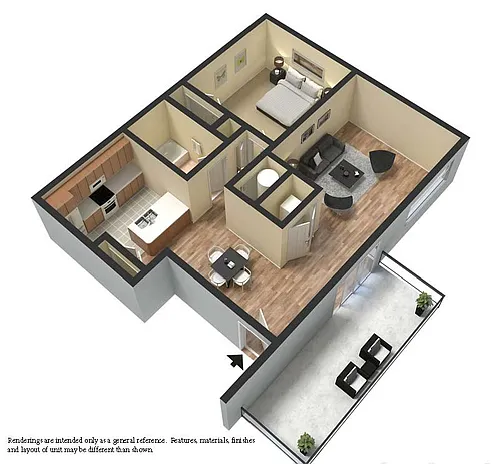 Floor plan VII-DES: 1B1B-684