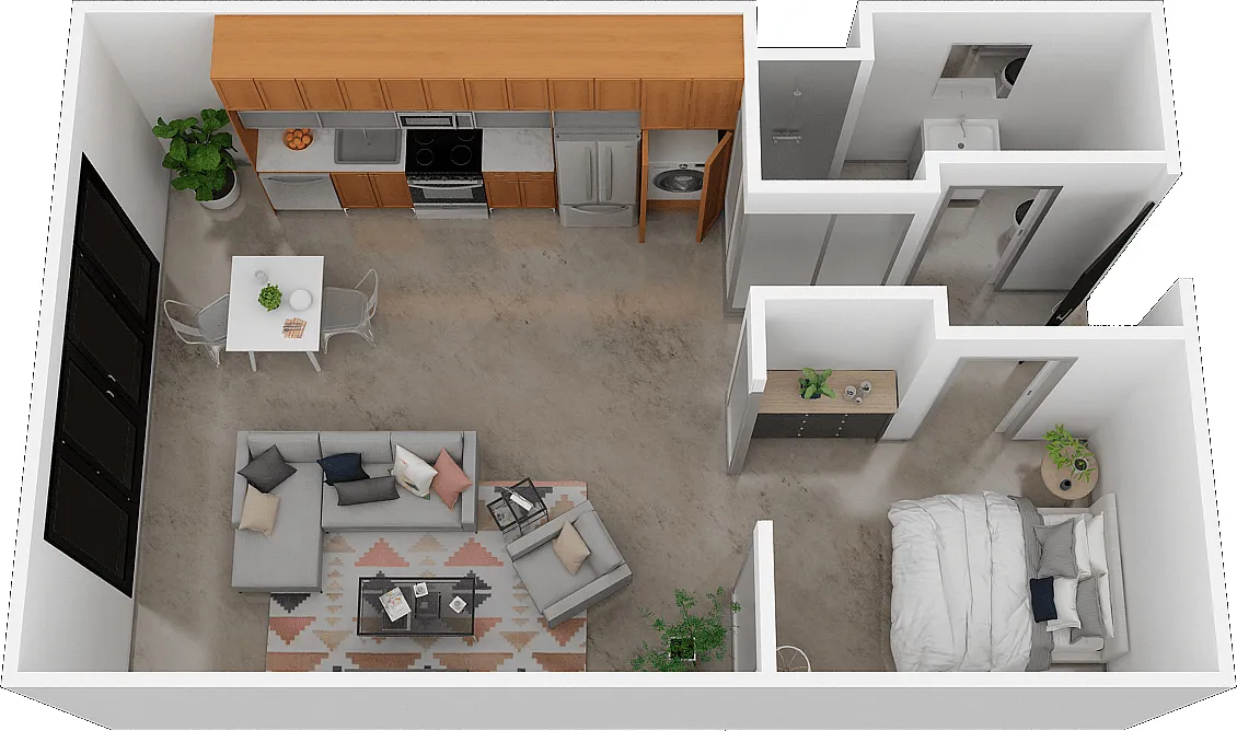 Floor plan 1 Bed / 1 Bath
