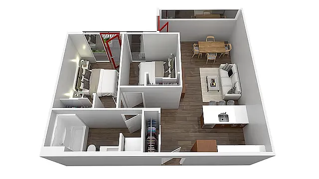 Floor plan 2X2 T23