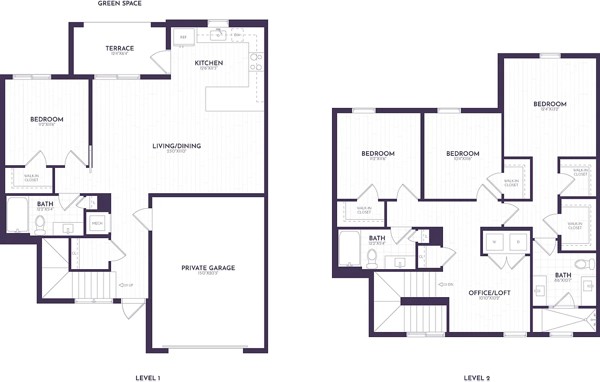 Floor plan 4 Bed/3 Bath-TH2