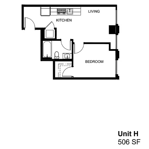 Floor plan H - 1 Bedroom