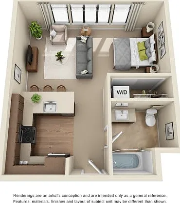 Studio 1 bath Studio 1 bath