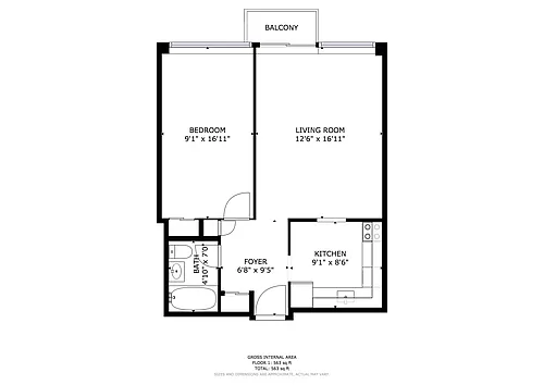 Floor plan 1 Bedroom
