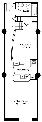 Floor plan CO-QL One Bedroom, One Bathroom