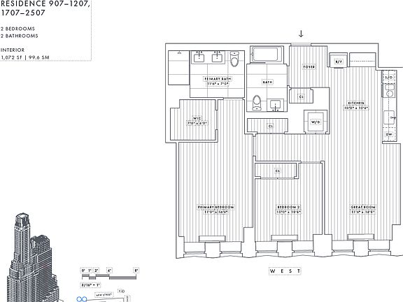 2nd image of 1 Wall St APT 1507