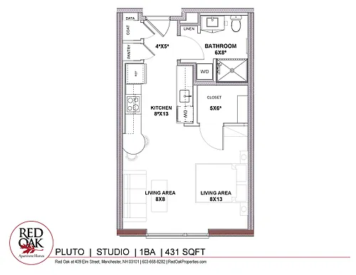Floor plan The Pluto - Large Studio