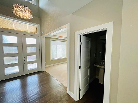 Bathroom and front door view