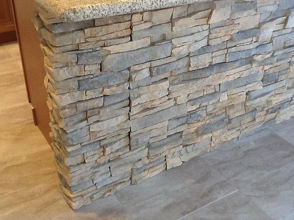 Rocked kitchen island