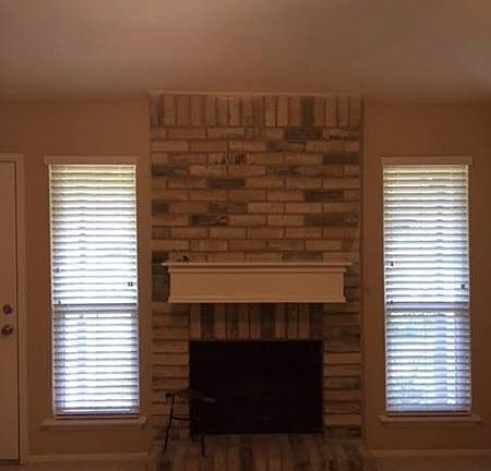 Brick fireplace