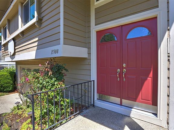 Guests are welcomed with a double door entry.